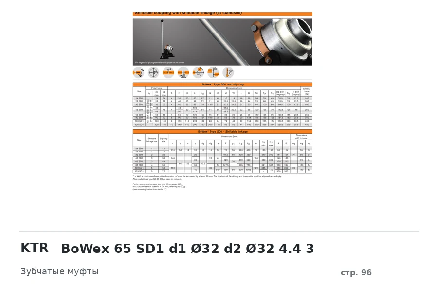 KTR BoWex 65 SD1 d1 Ø32 d2 Ø32 4.4 3