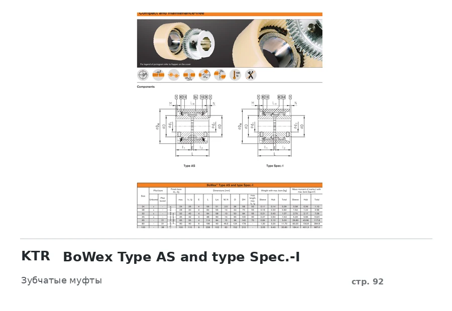 KTR BoWex Type AS and type Spec.-I