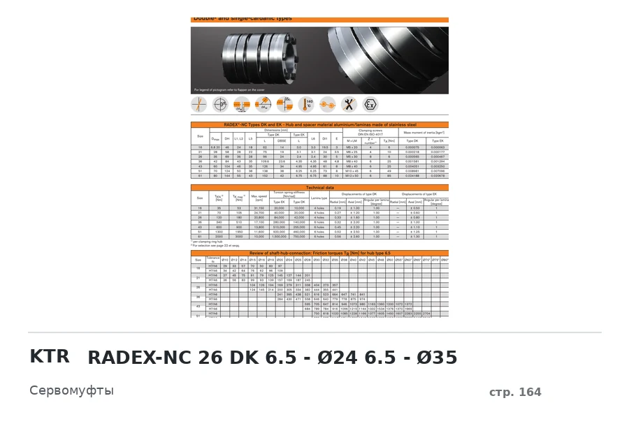 KTR RADEX-NC 26 DK 6.5 - Ø24 6.5 - Ø35