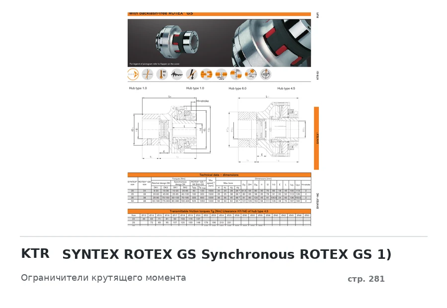 KTR SYNTEX ROTEX GS Synchronous ROTEX GS 1)