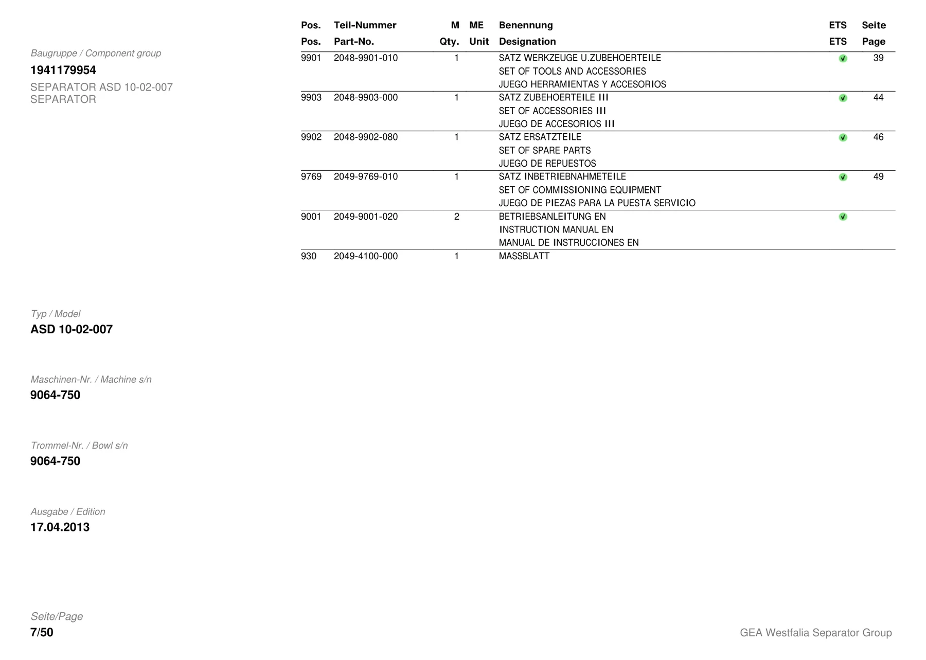GEA 2048-9901-010