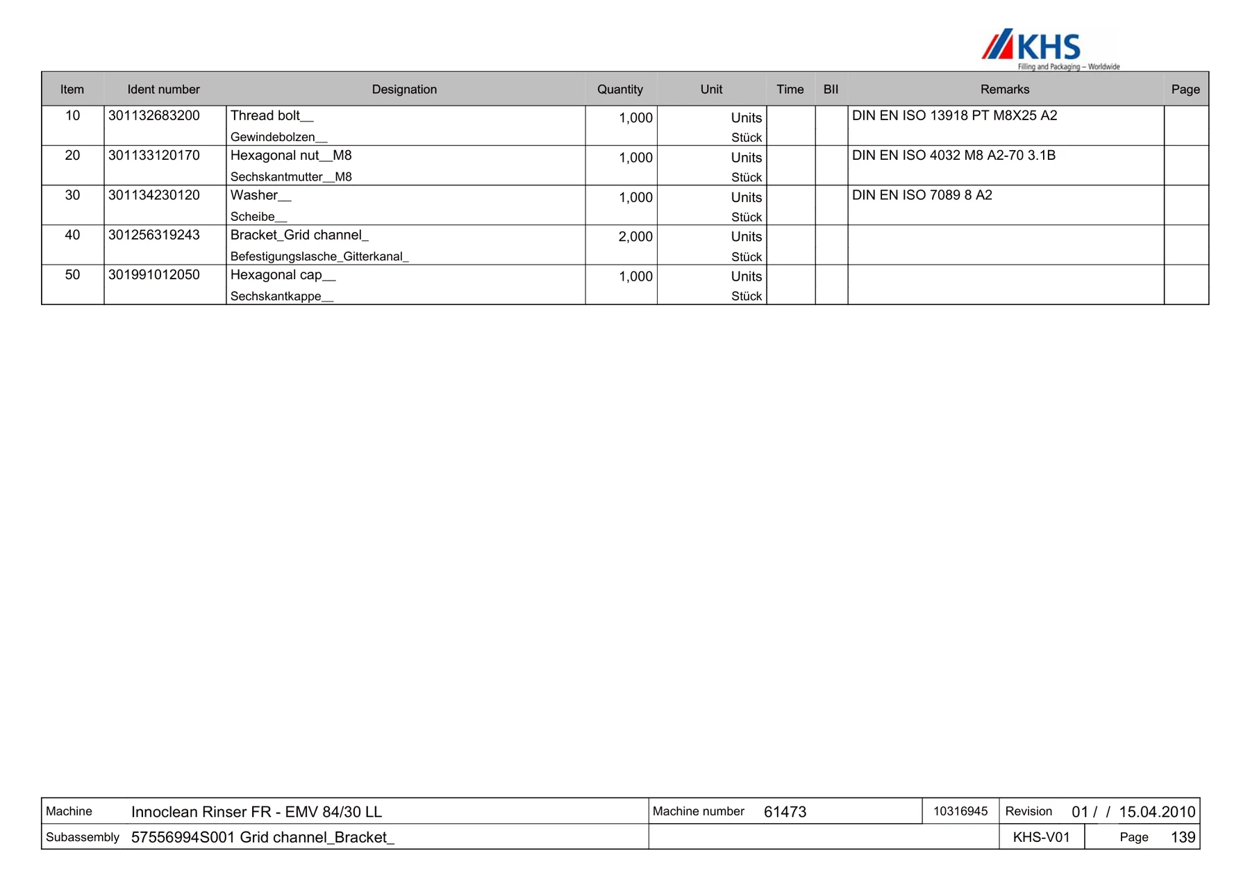 KHS 301991012050