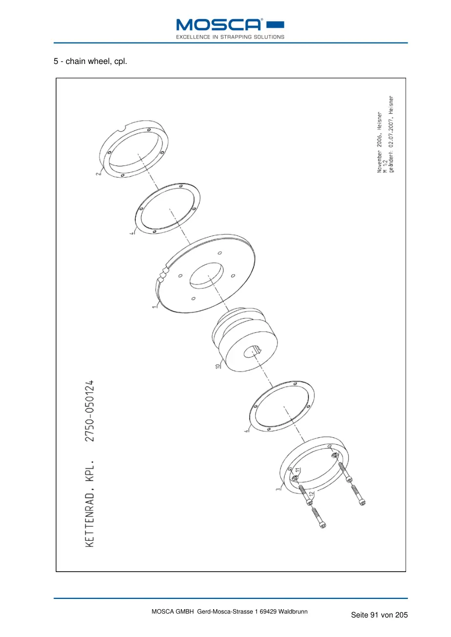 Mosca 0201-021000-08 chain wheel