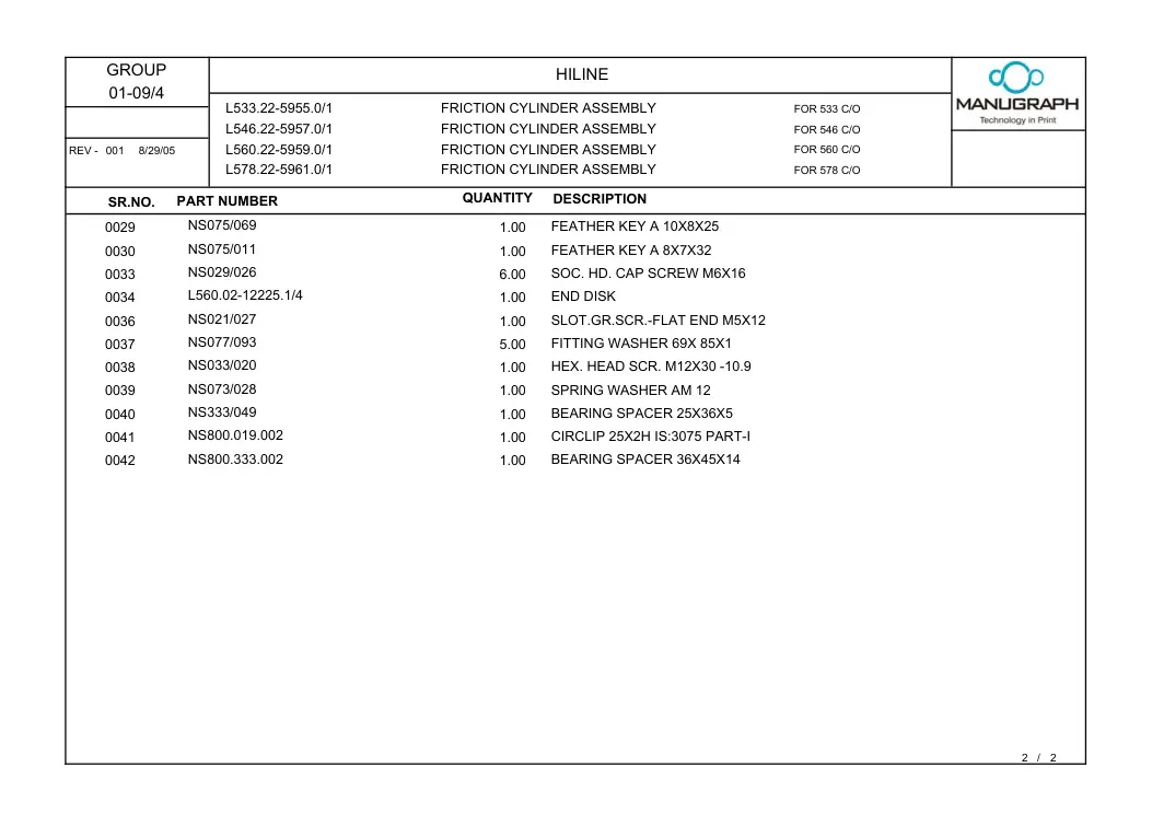 Manugraph L560.02-12225.1/4