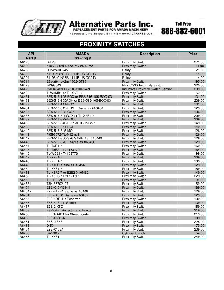 Alternative Parts A6129