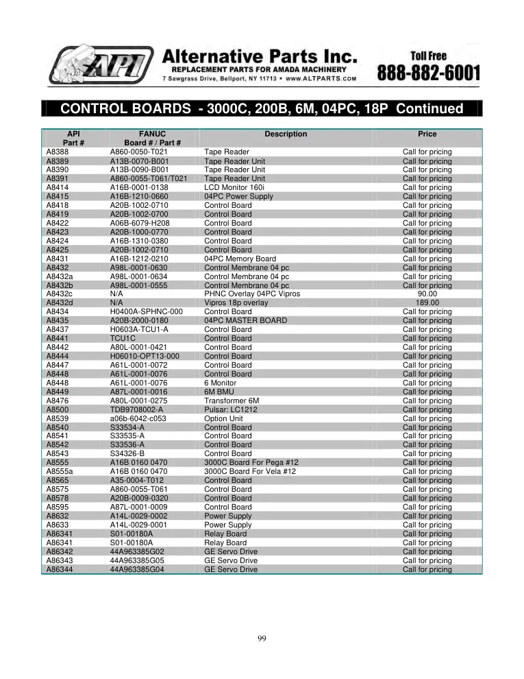 Alternative Parts A8633