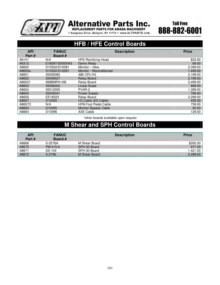 Alternative Parts A8650