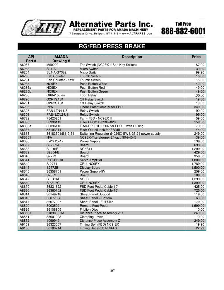 Alternative Parts A9160