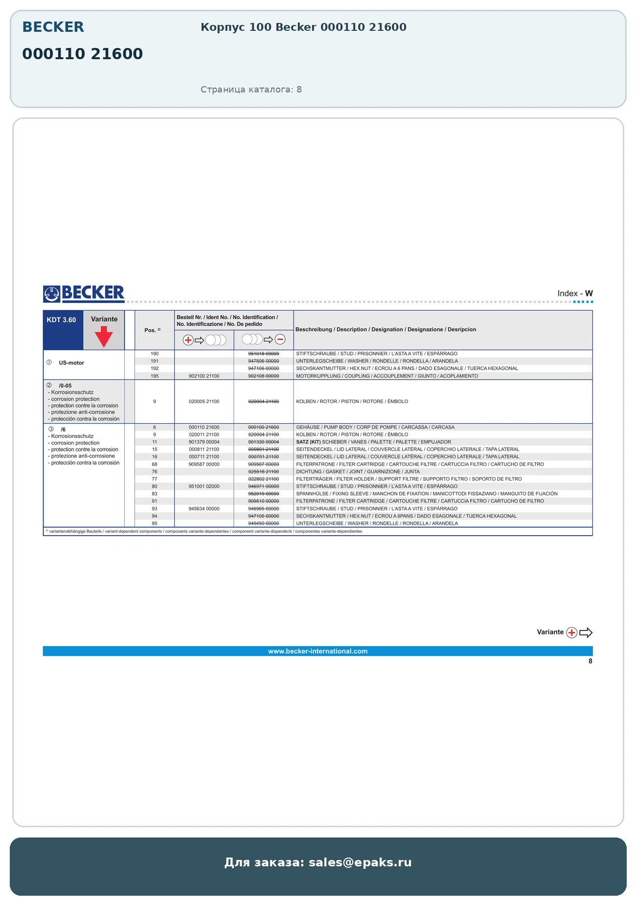 Becker 000110 21600