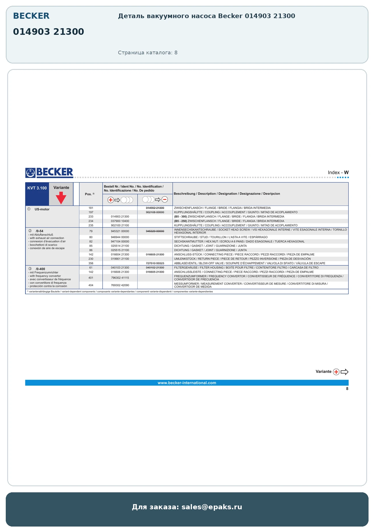 Becker 014903 21300