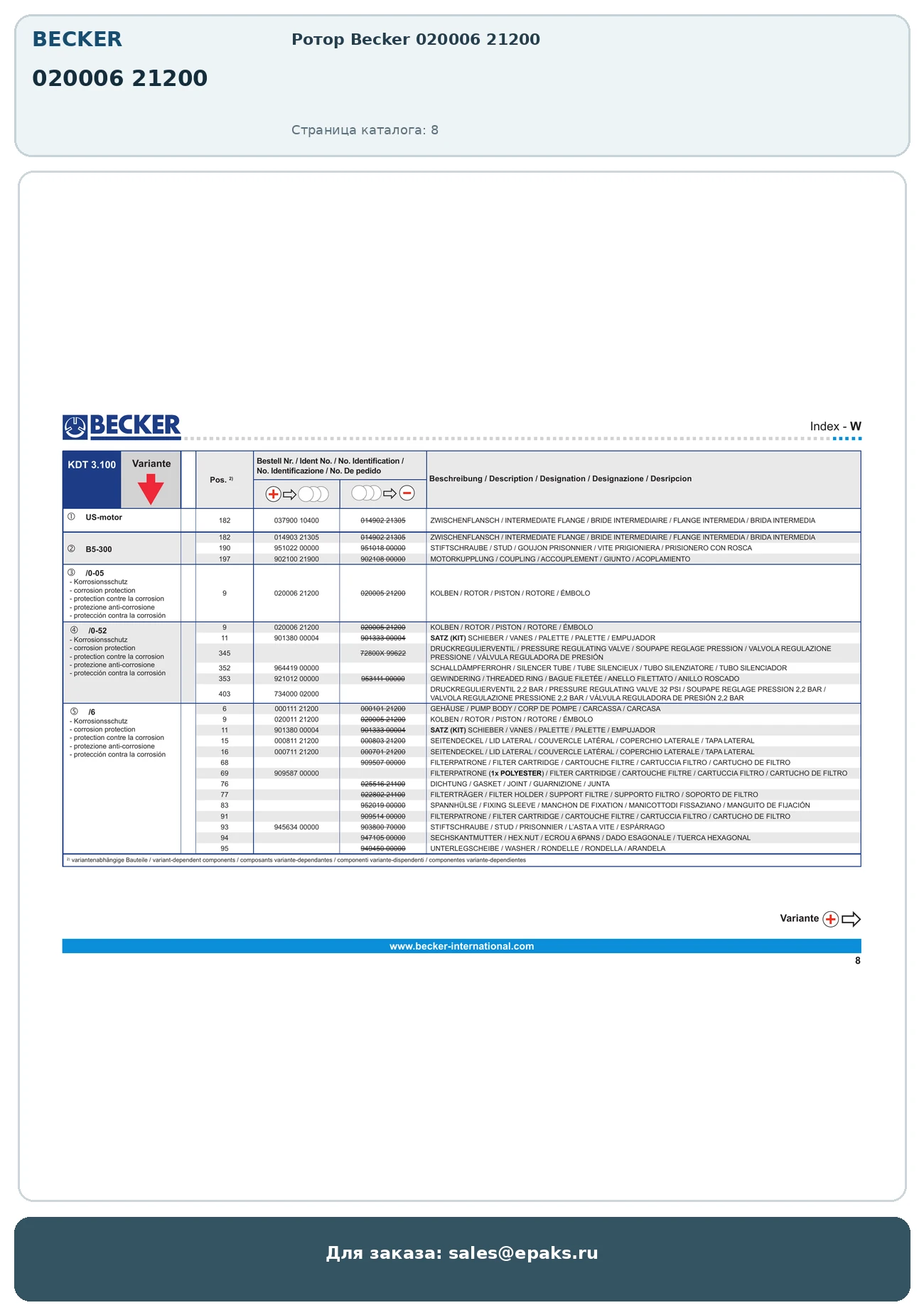 Becker 020006 21200