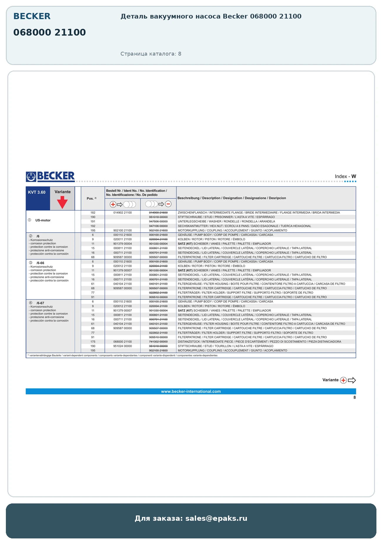 Becker 068000 21100