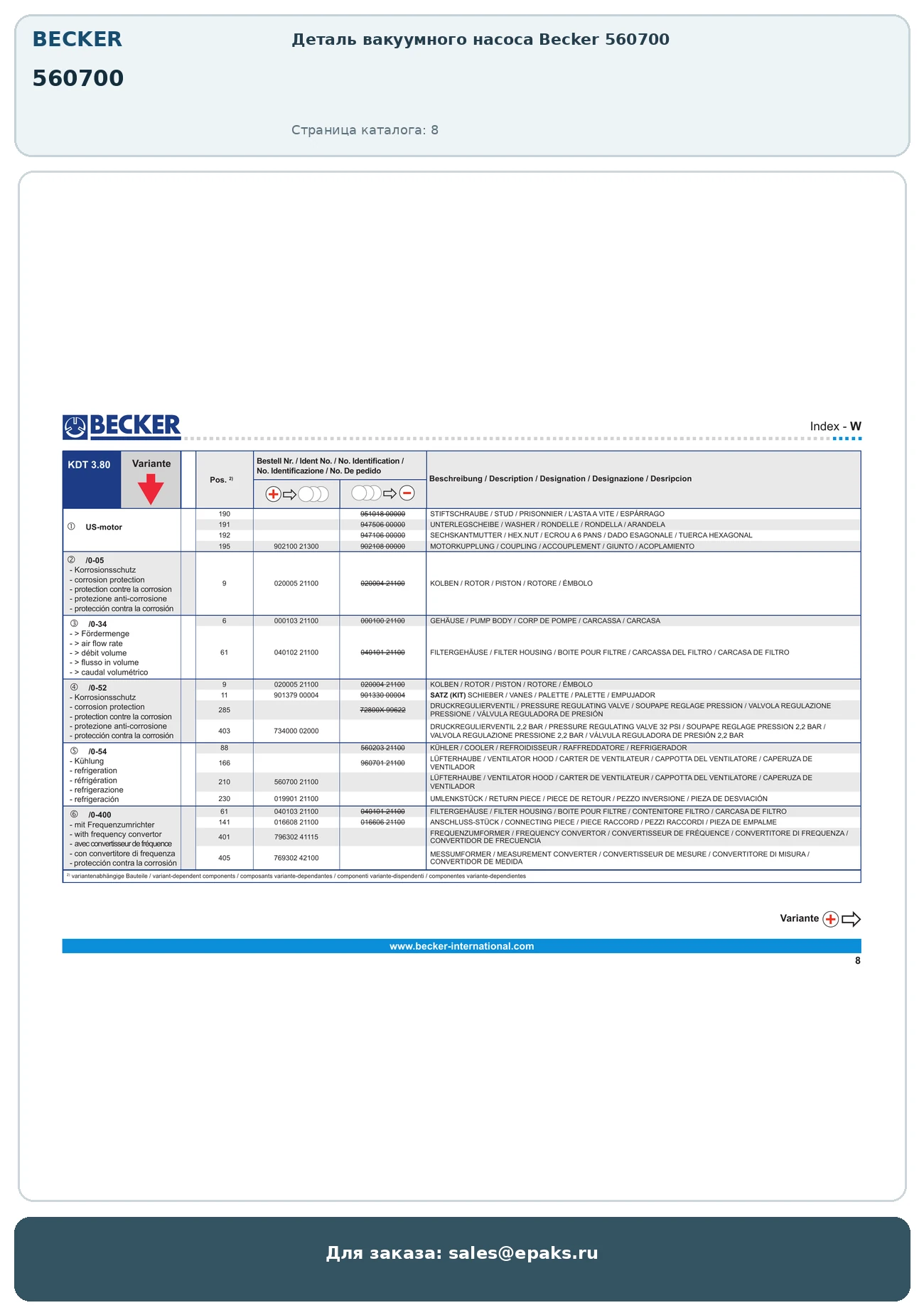 Becker 560700