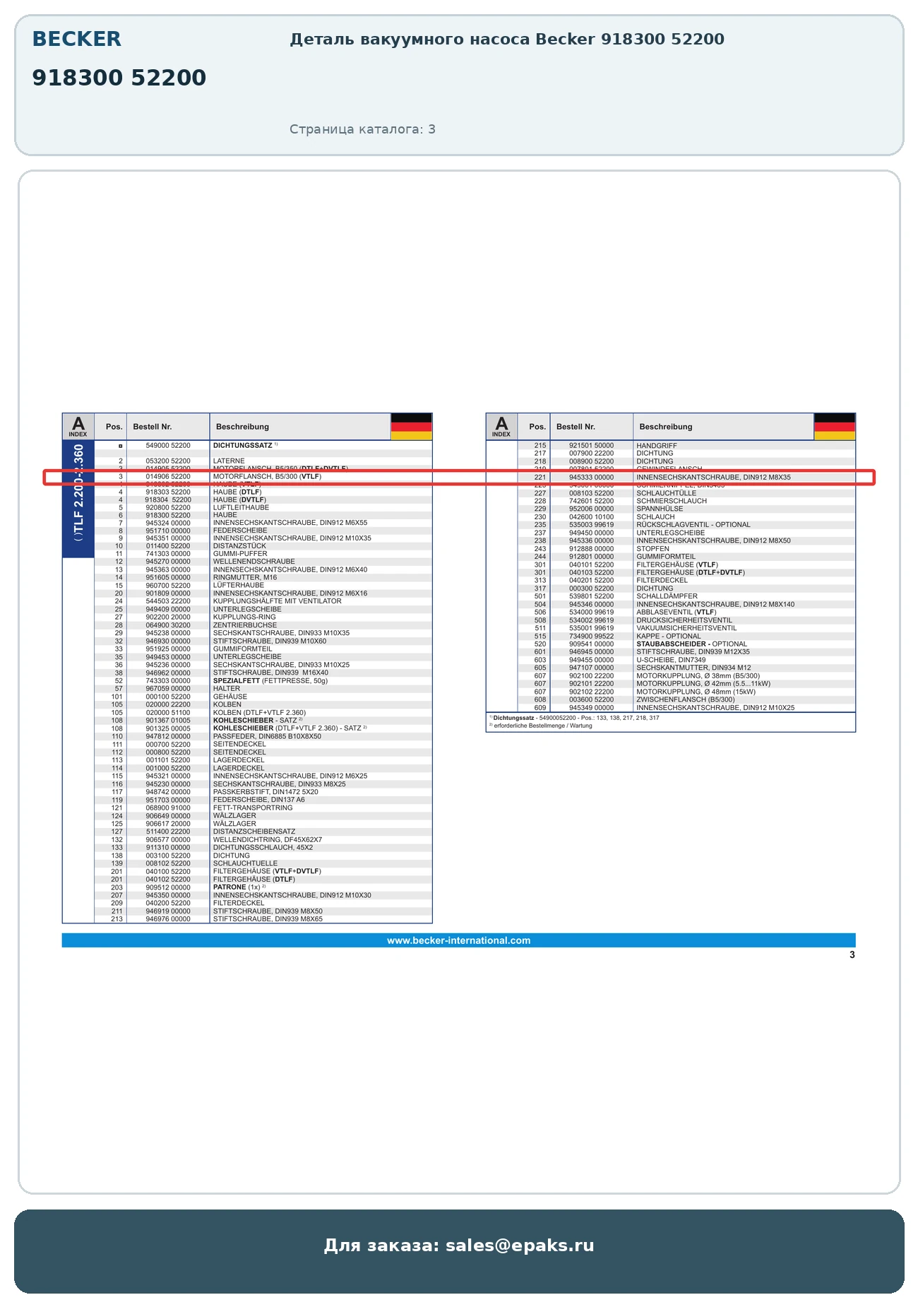 Becker 918300 52200