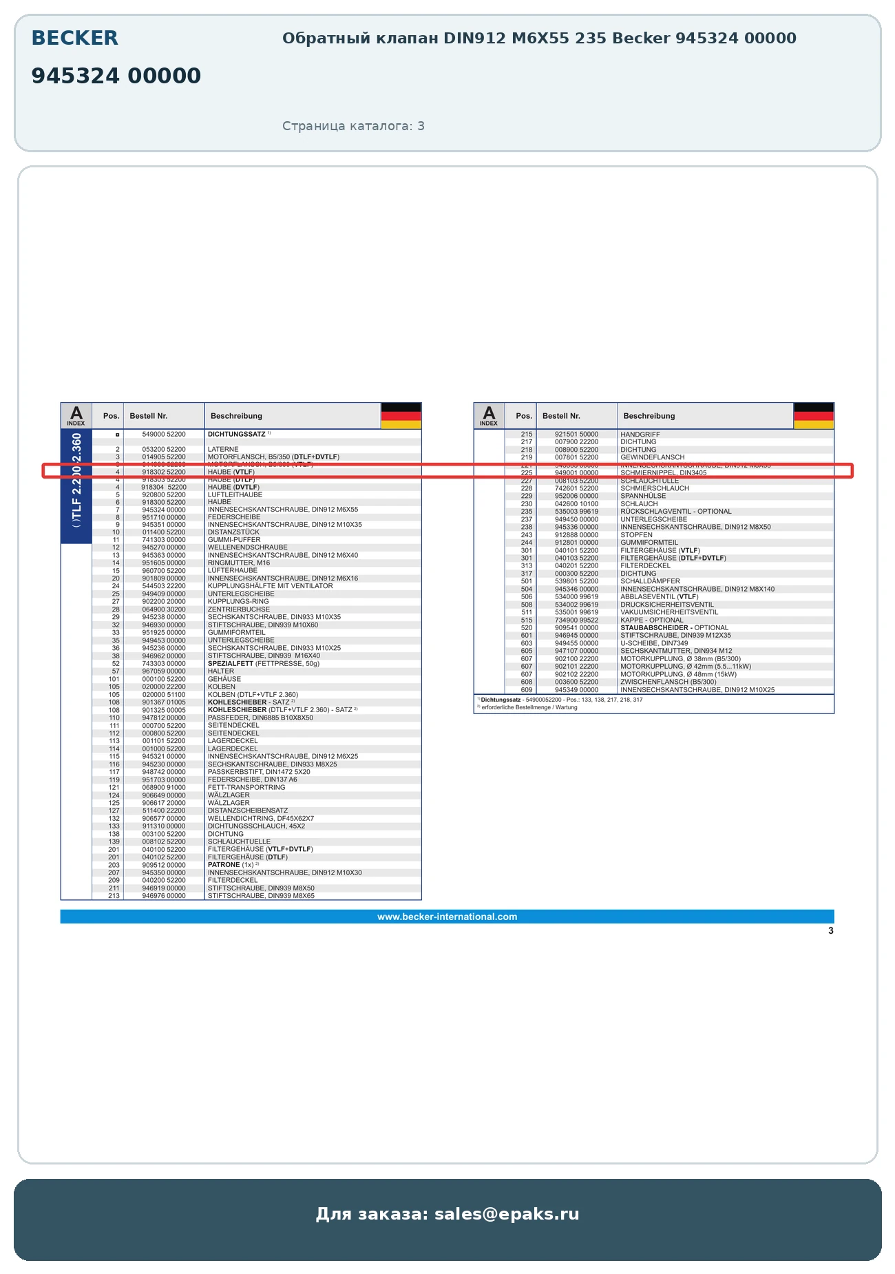 Becker 945324 00000