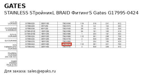 Gates G17995-0424