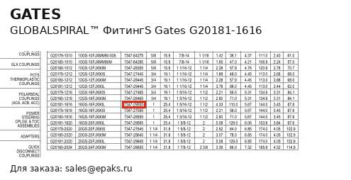 Gates G20181-1616