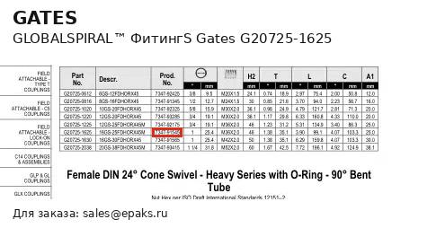 Gates G20725-1625