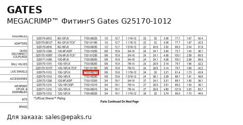 Gates G25170-1012