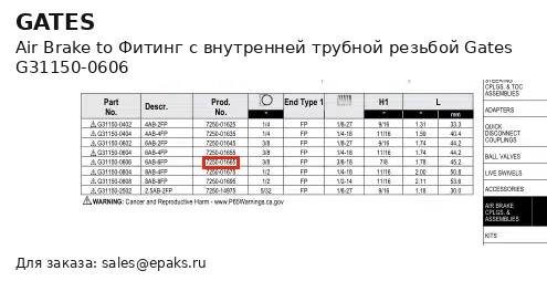 Gates G31150-0606