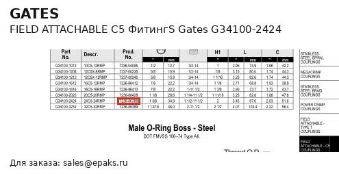Gates G34100-2424
