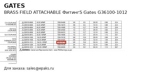 Gates G36100-1012