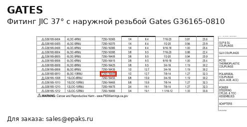 Gates G36165-0810