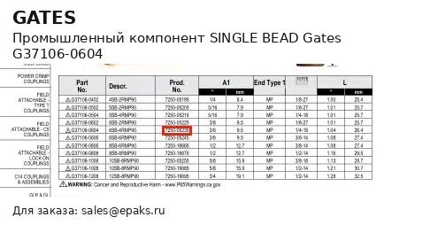 Gates G37106-0604