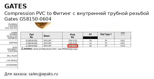 Gates G58150-0604
