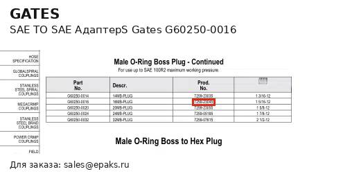 Gates G60250-0016