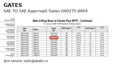 Gates G60275-0604