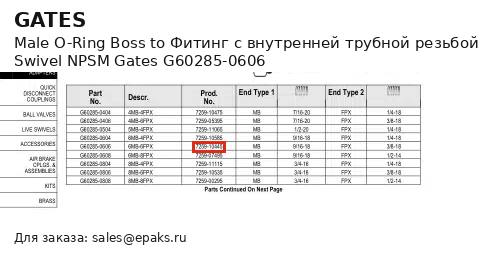 Gates G60285-0606