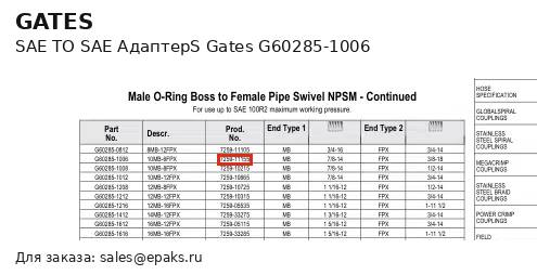 Gates G60285-1006