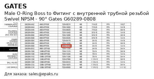 Gates G60289-0808