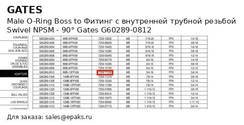 Gates G60289-0812
