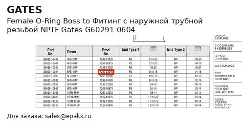 Gates G60291-0604