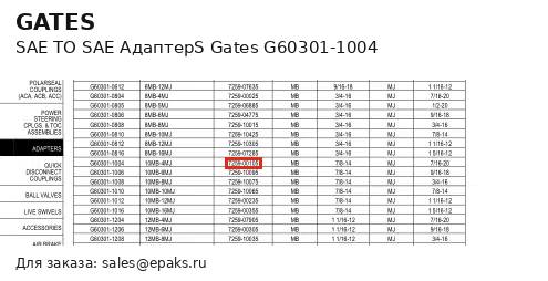 Gates G60301-1004