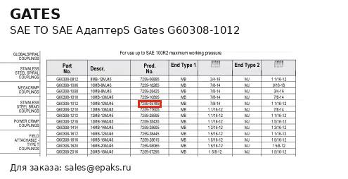 Gates G60308-1012