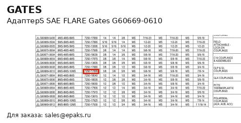 Gates G60669-0610