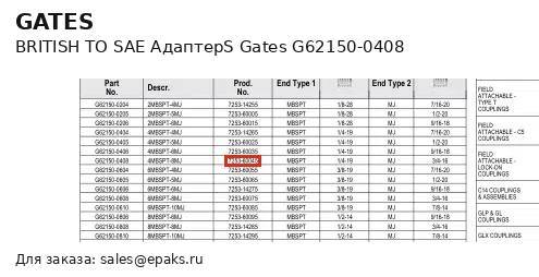 Gates G62150-0408