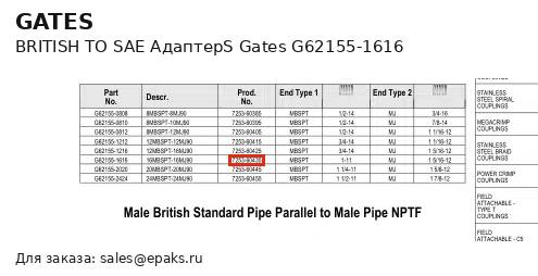 Gates G62155-1616