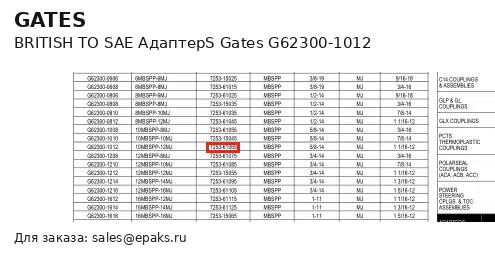 Gates G62300-1012