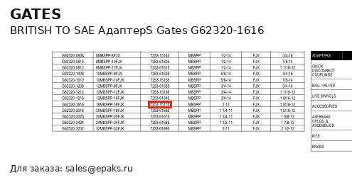 Gates G62320-1616