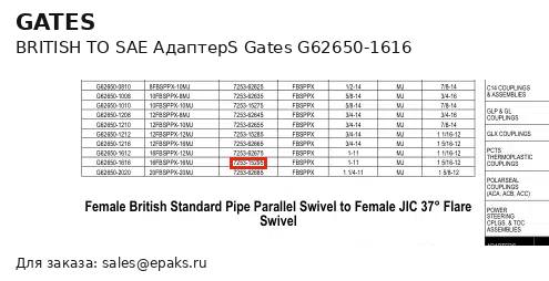 Gates G62650-1616