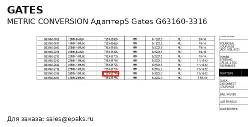 Gates G63160-3316