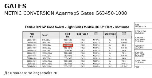 Gates G63450-1008
