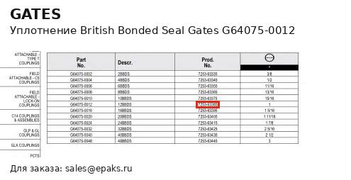 Gates G64075-0012