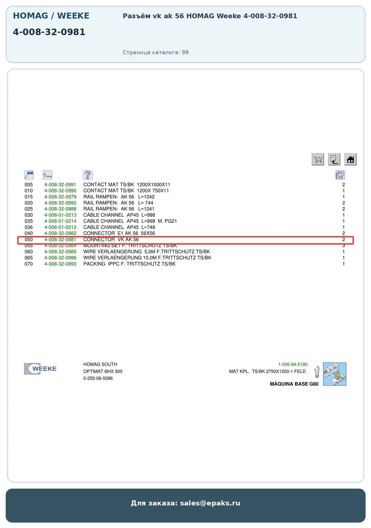 HOMAG 4-008-32-0981