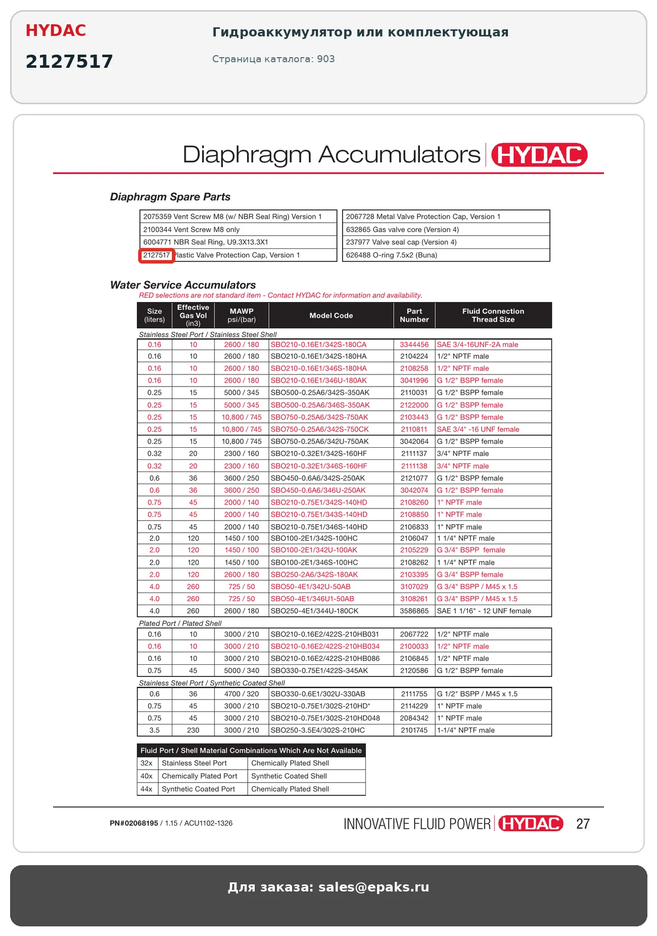 HYDAC 2127517