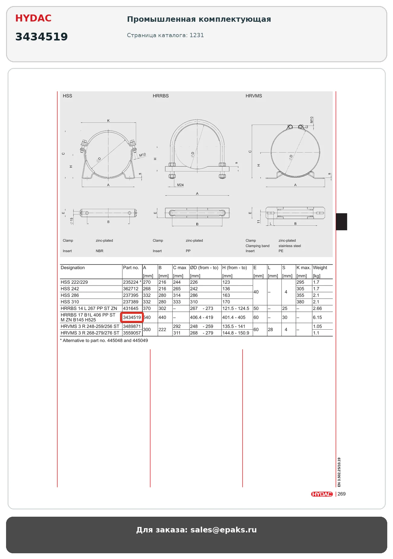 HYDAC 3434519